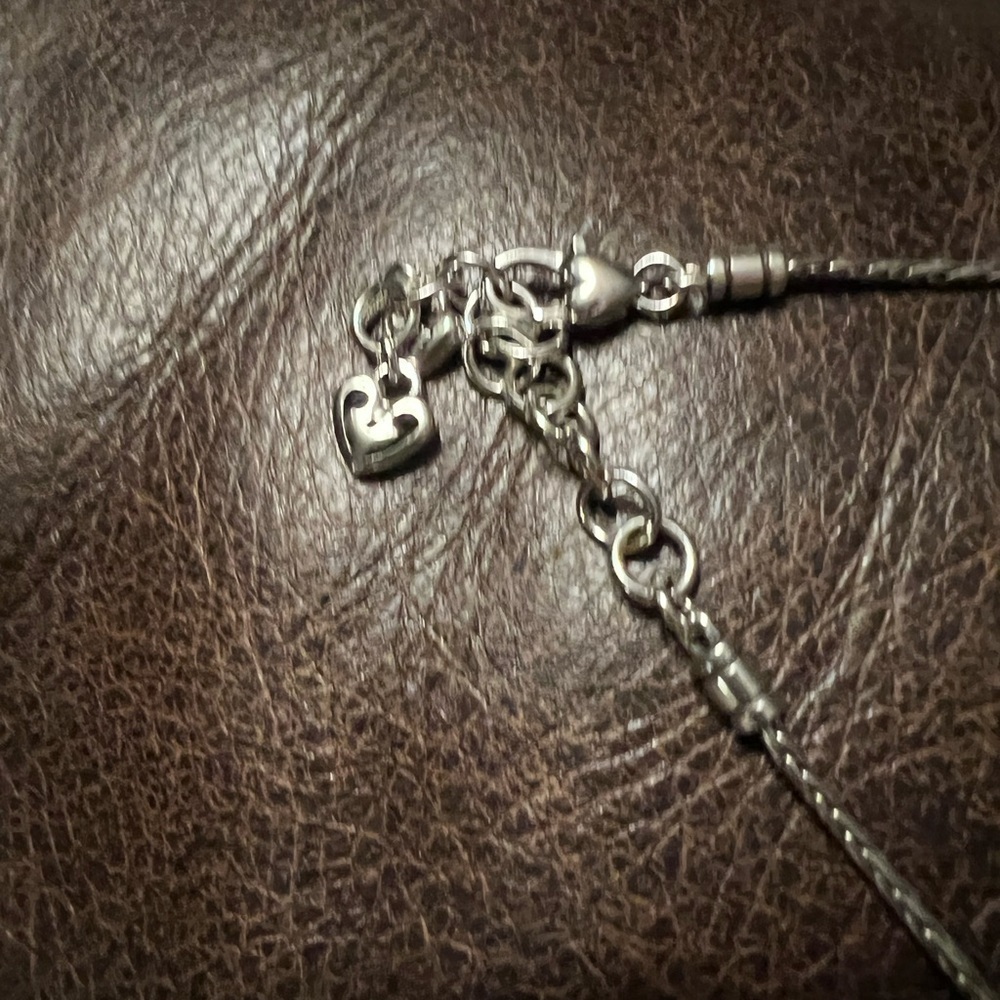 ✨Brighton✨Silver Square Pendant Flower Chain Necklace✨Pendant✨GREAT GIFT - Picture 10 of 13